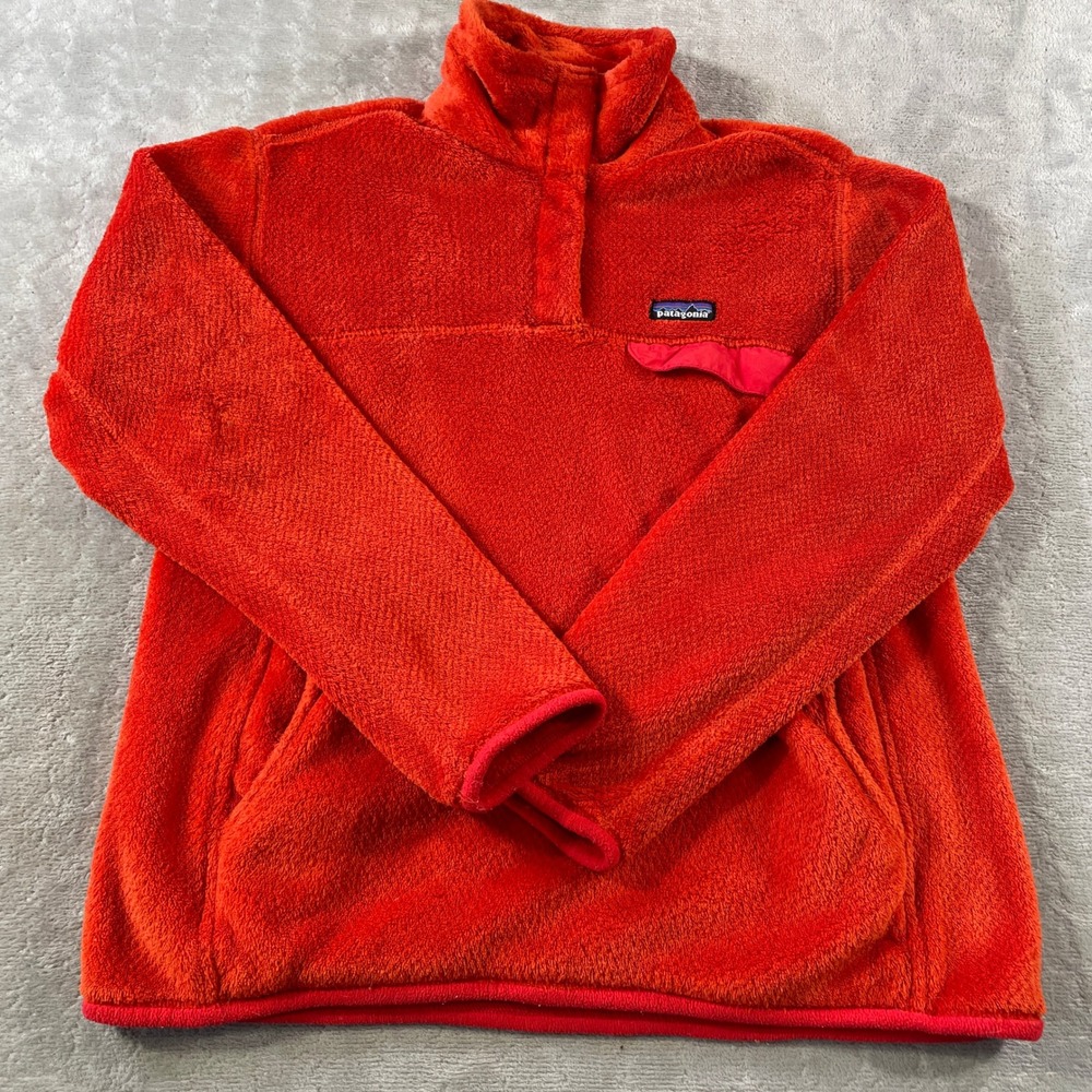 Patagonia Re Tool Snap T Fleece Pullover Womens Large Red Preppy School Winter